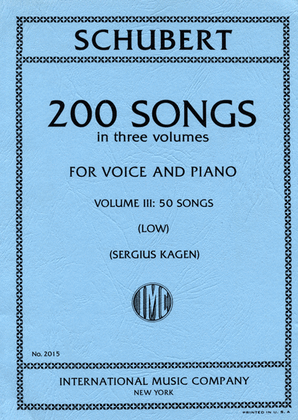 Book cover for 200 Songs - Volume III (Low Voice)