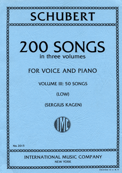 200 Songs - Volume III (Low Voice)