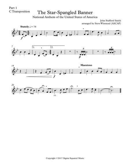 The Star-Spangled Banner for Flexible Instrumentation Quartet image number null