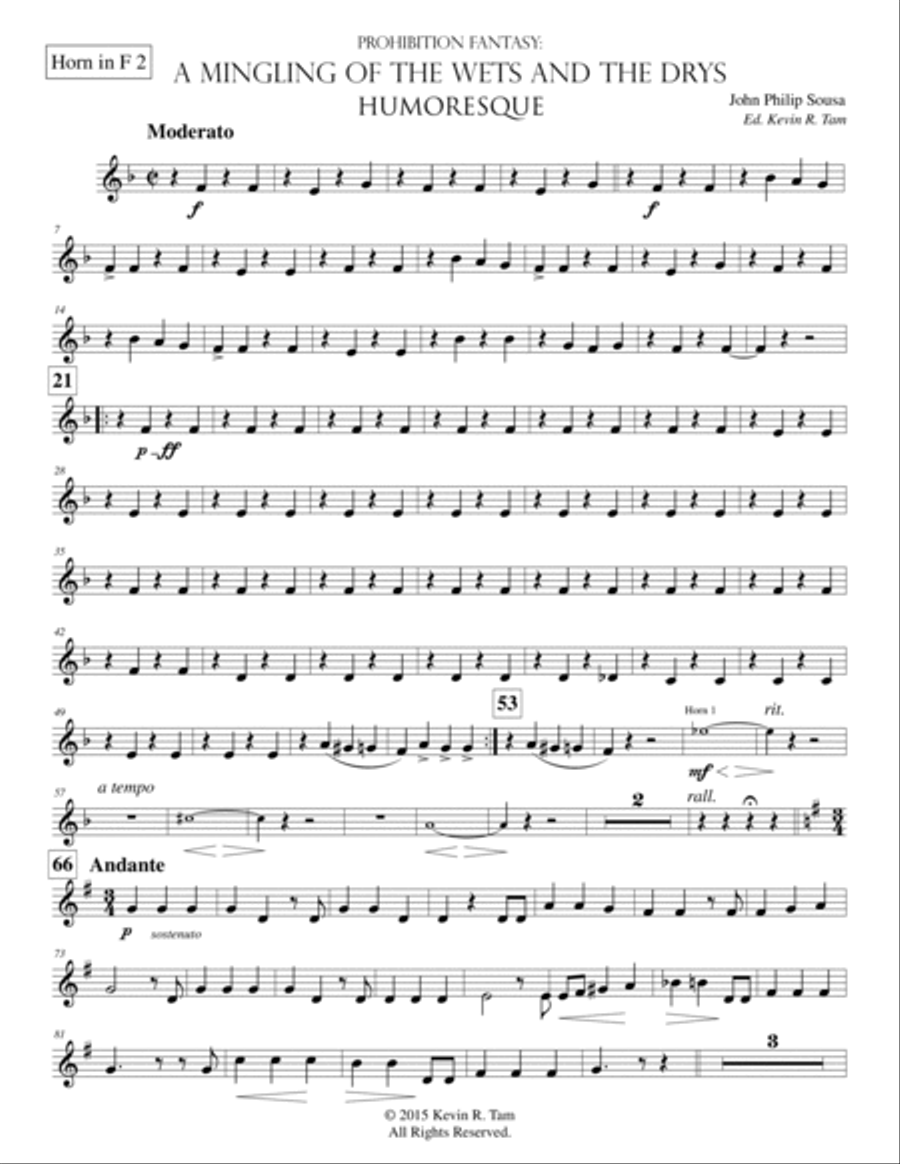 A Mingling of the Wets and the Drys - A Humoresque - Brass and Percussion Parts Concert Band scores gallery preview page 4