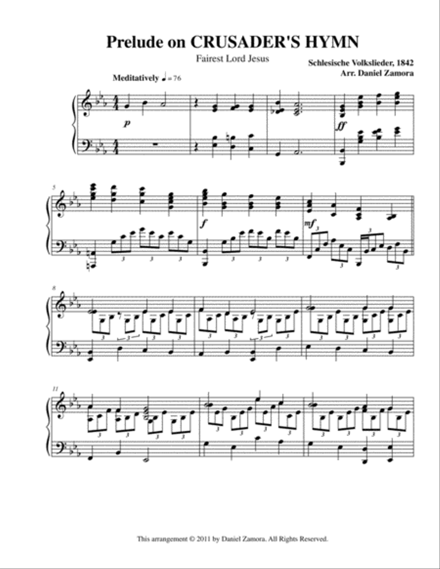 Prelude on CRUSADER'S HYMN Piano Solo scores gallery preview page 1