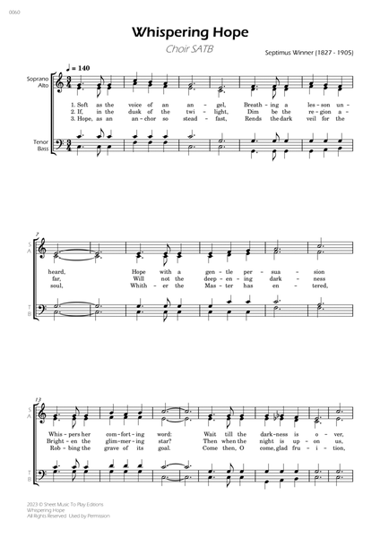 Whispering Hope - Choir SATB image number null