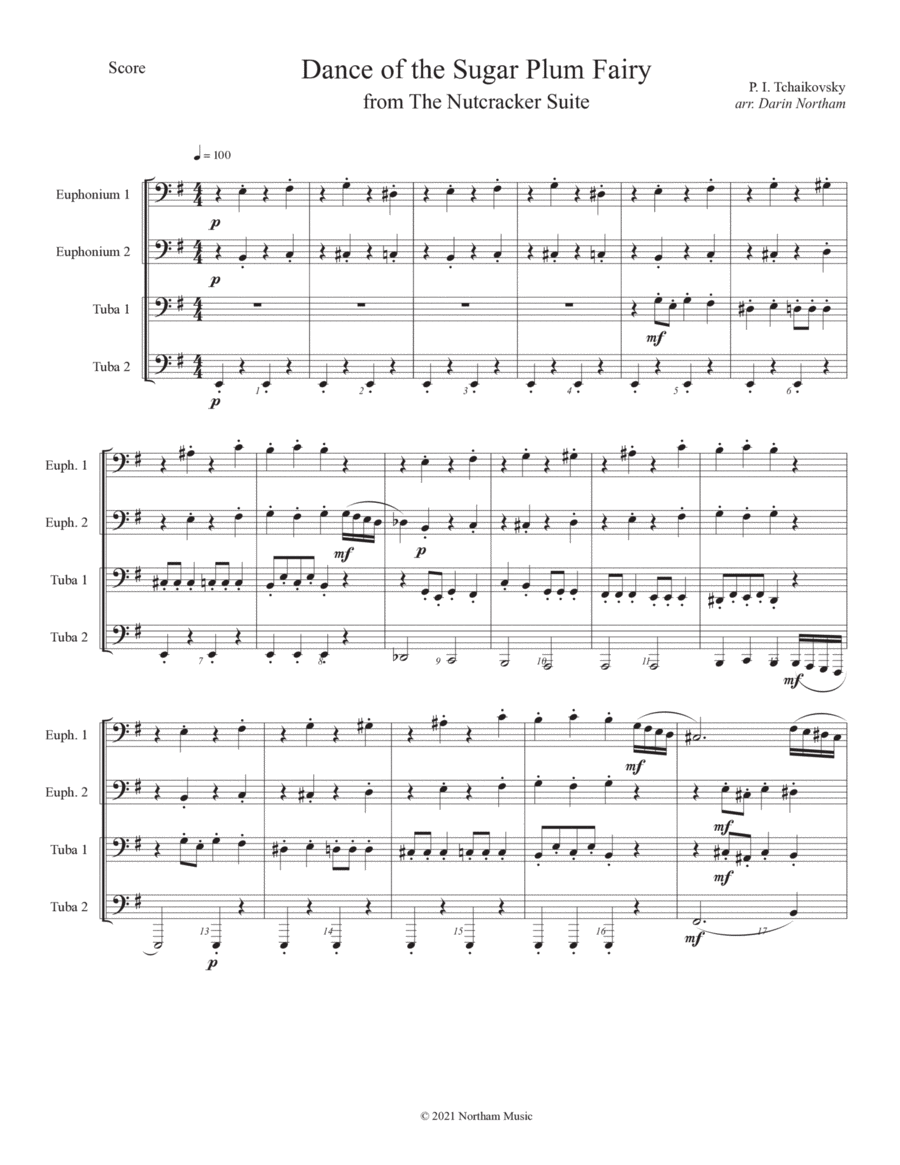 Dance of the Sugar Plum Fairy Brass Ensemble scores gallery preview page 1