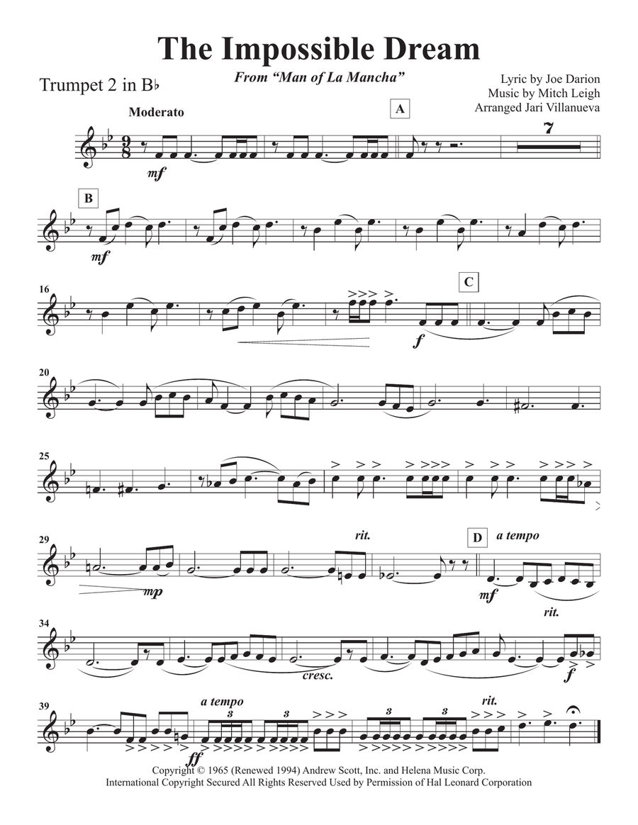 The Impossible Dream Brass Ensemble scores gallery preview page 6