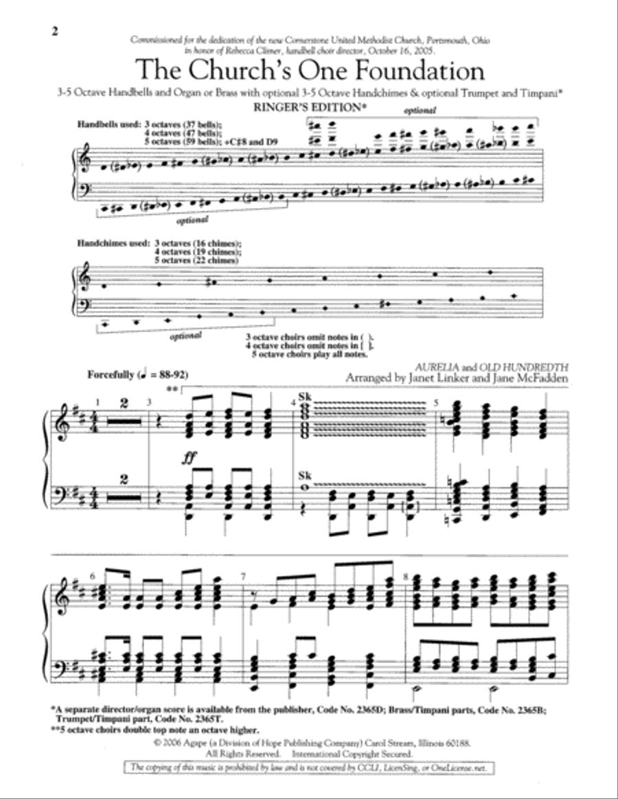 The Church's One Foundation 5-Octaves scores gallery preview page 2