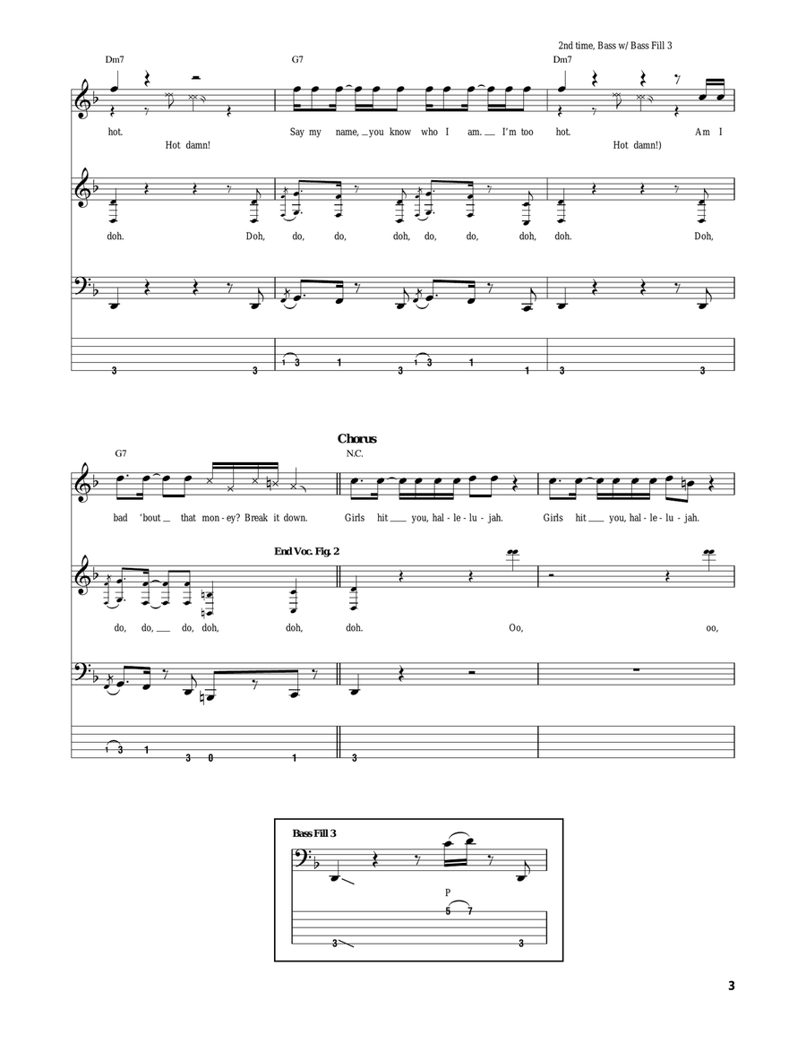 Uptown Funk (feat. Bruno Mars) Guitar Tablature scores gallery preview page 3