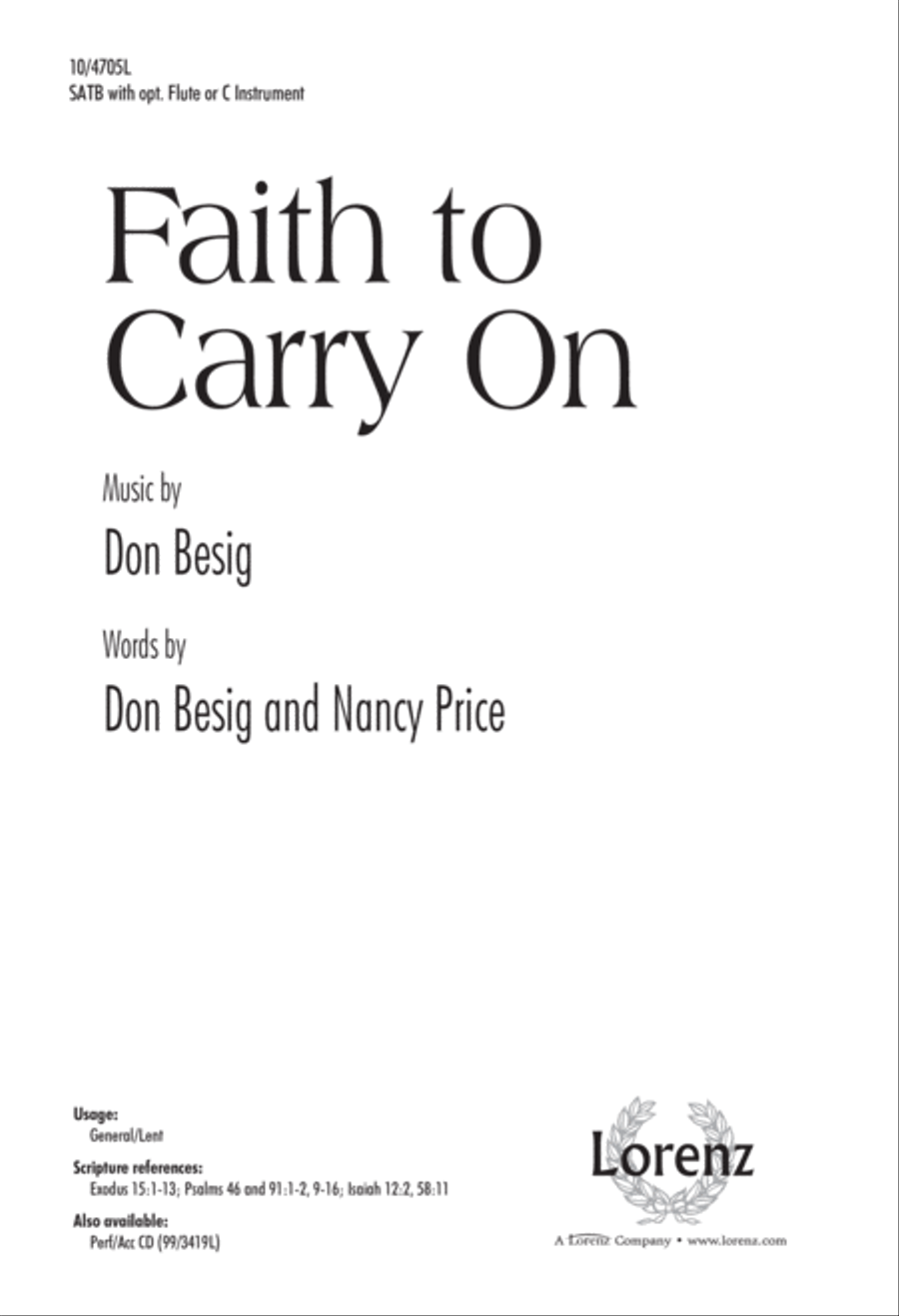 Faith to Carry On Faith to Carry On 4-Part scores gallery preview page 1