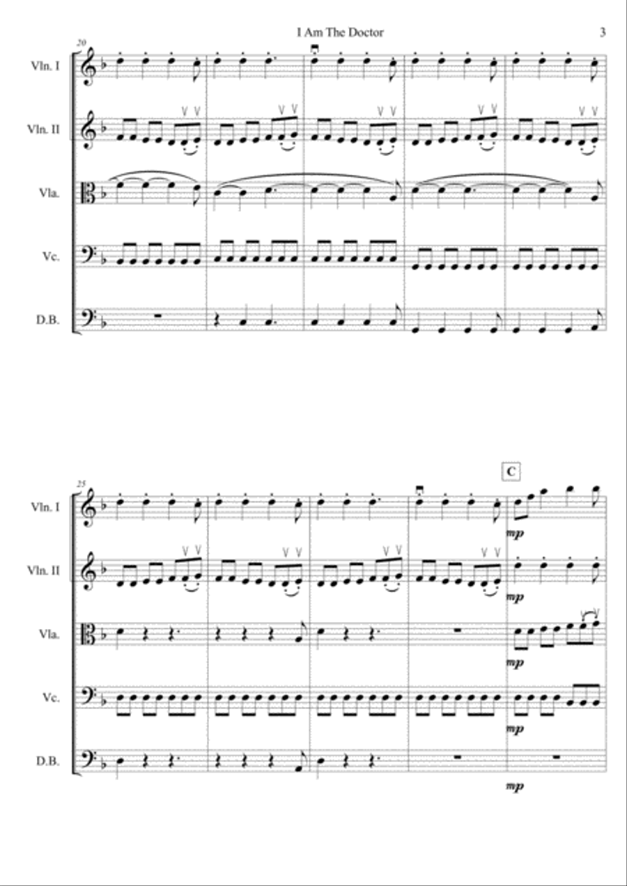 I Am The Doctor String Quintet scores gallery preview page 3