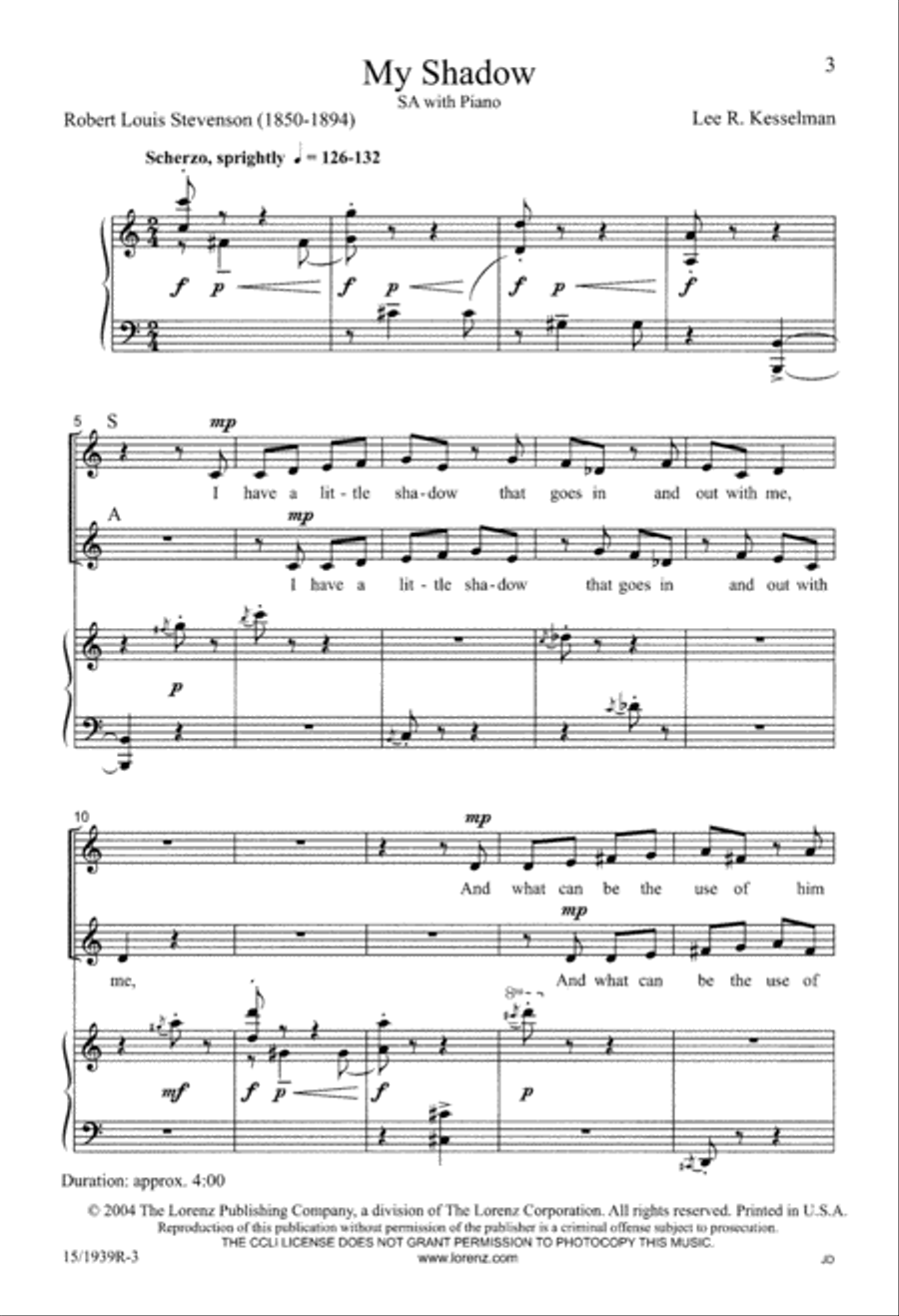 My Shadow My Shadow 2-Part scores gallery preview page 3