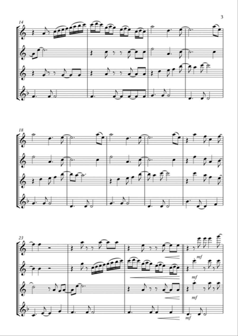 And I Love Her Flute Quartet scores gallery preview page 3
