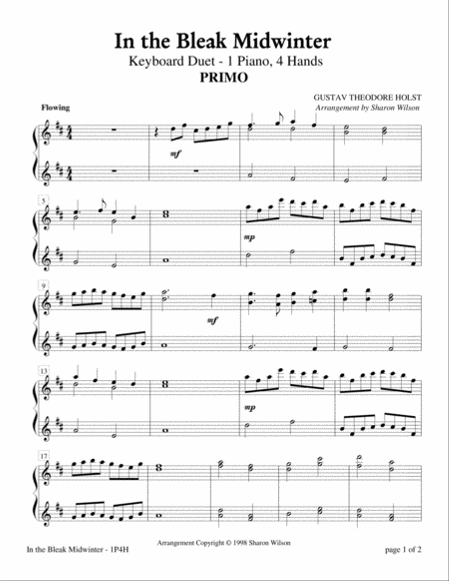In the Bleak Midwinter (1 Piano, 4 Hands Duet) 1 Piano, 4-Hands scores gallery preview page 2