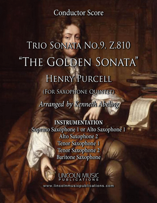Purcell - Trio Sonata No.9 (for Saxophone Quintet SATTB or AATTB)