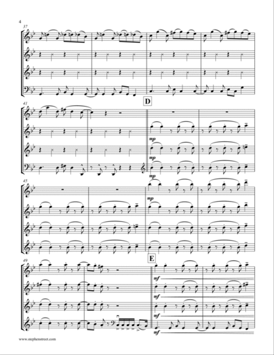 Bad Guy String Quartet scores gallery preview page 4
