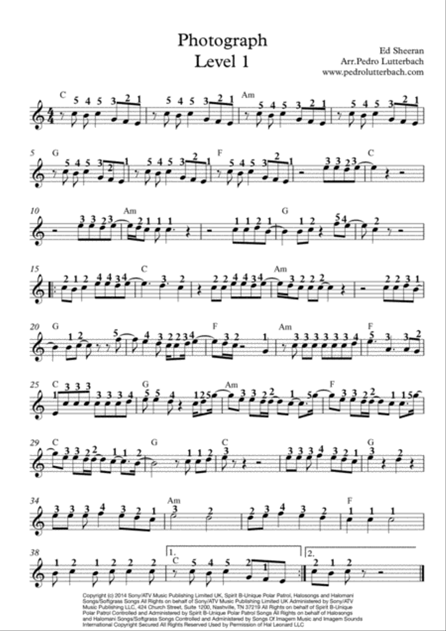 Photograph Easy Piano scores gallery preview page 1