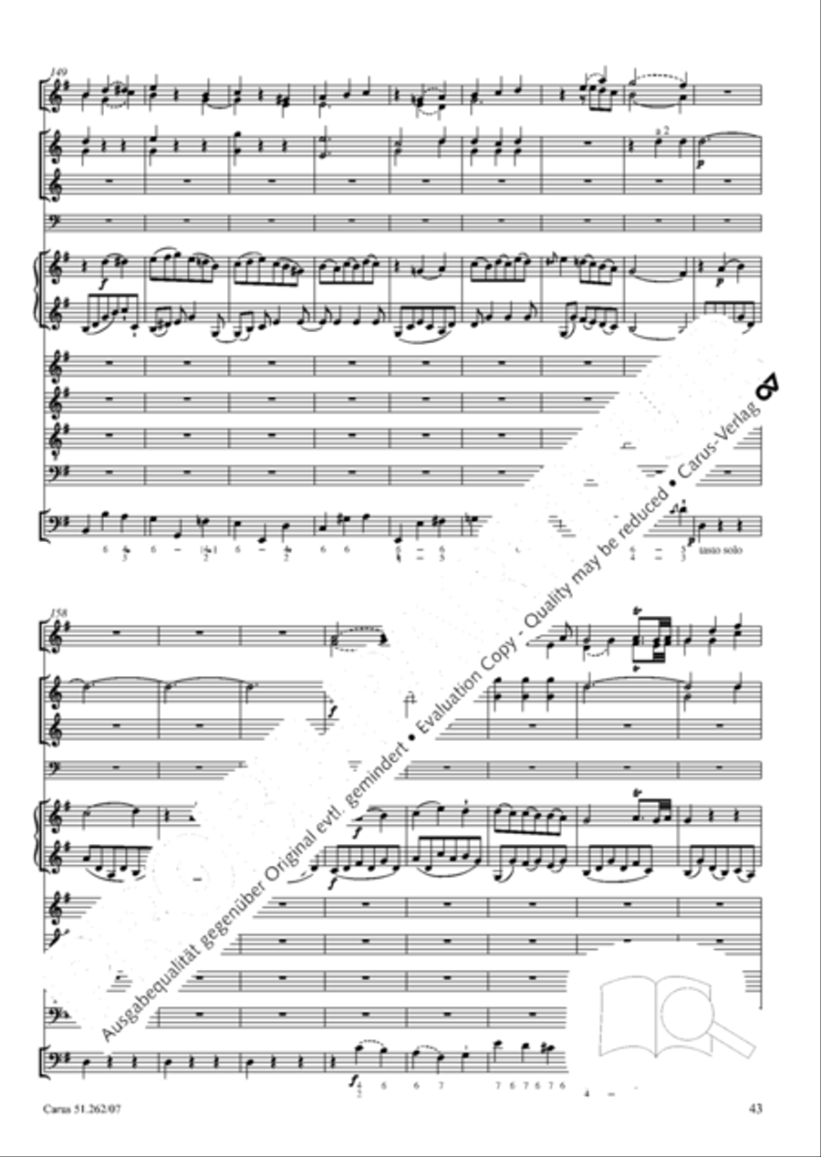 Missa longa in C major (Missa longa in C) 4-Part scores gallery preview page 44