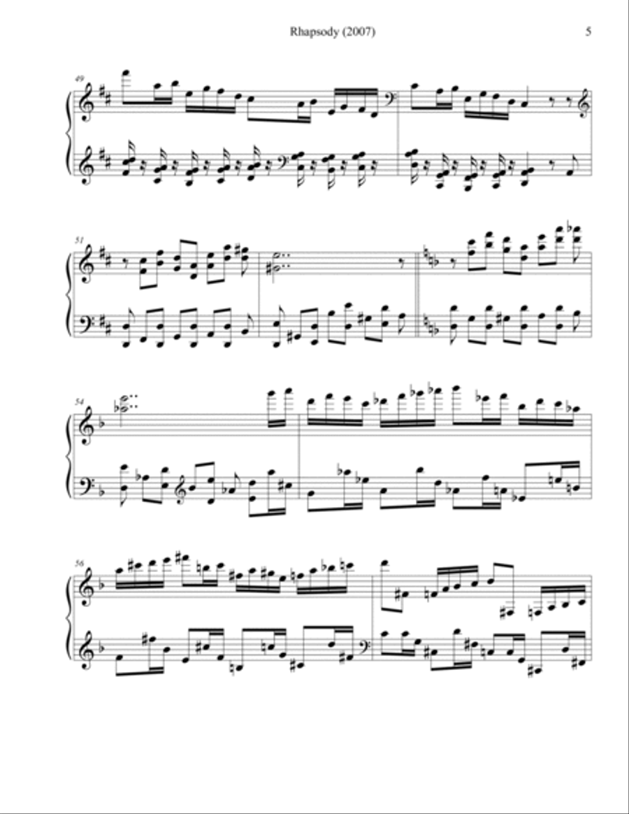 Rhapsody (2007) Piano Solo scores gallery preview page 5
