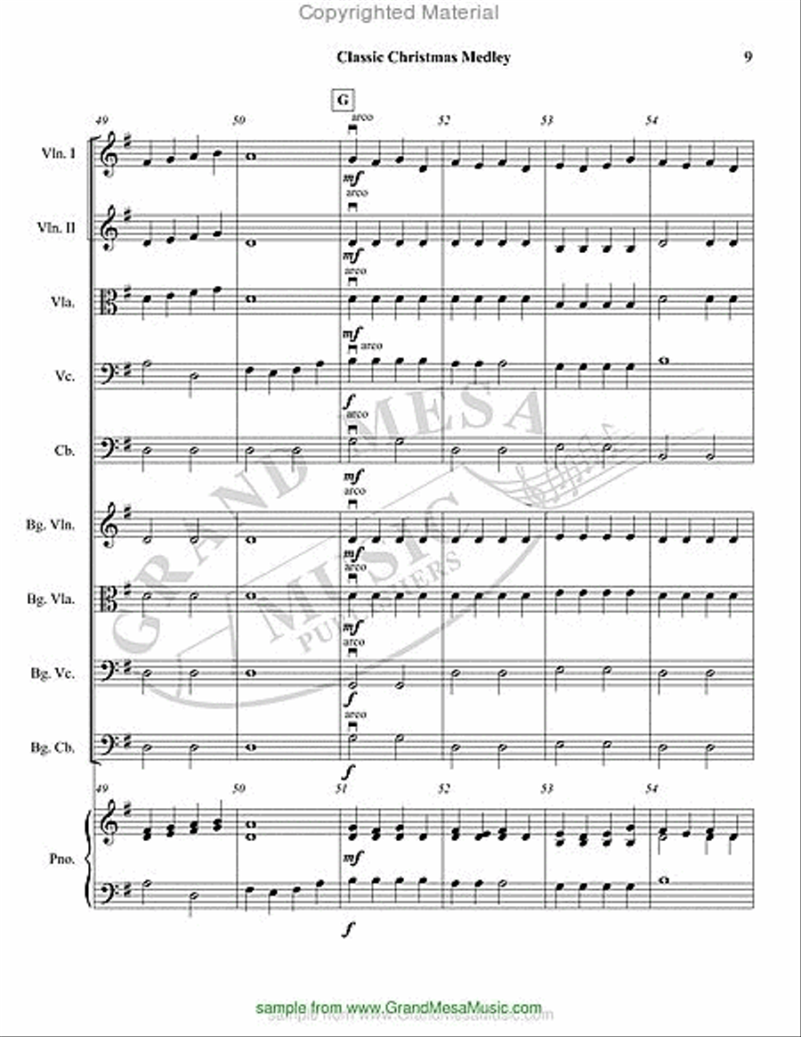Classic Christmas Medley String Orchestra scores gallery preview page 10