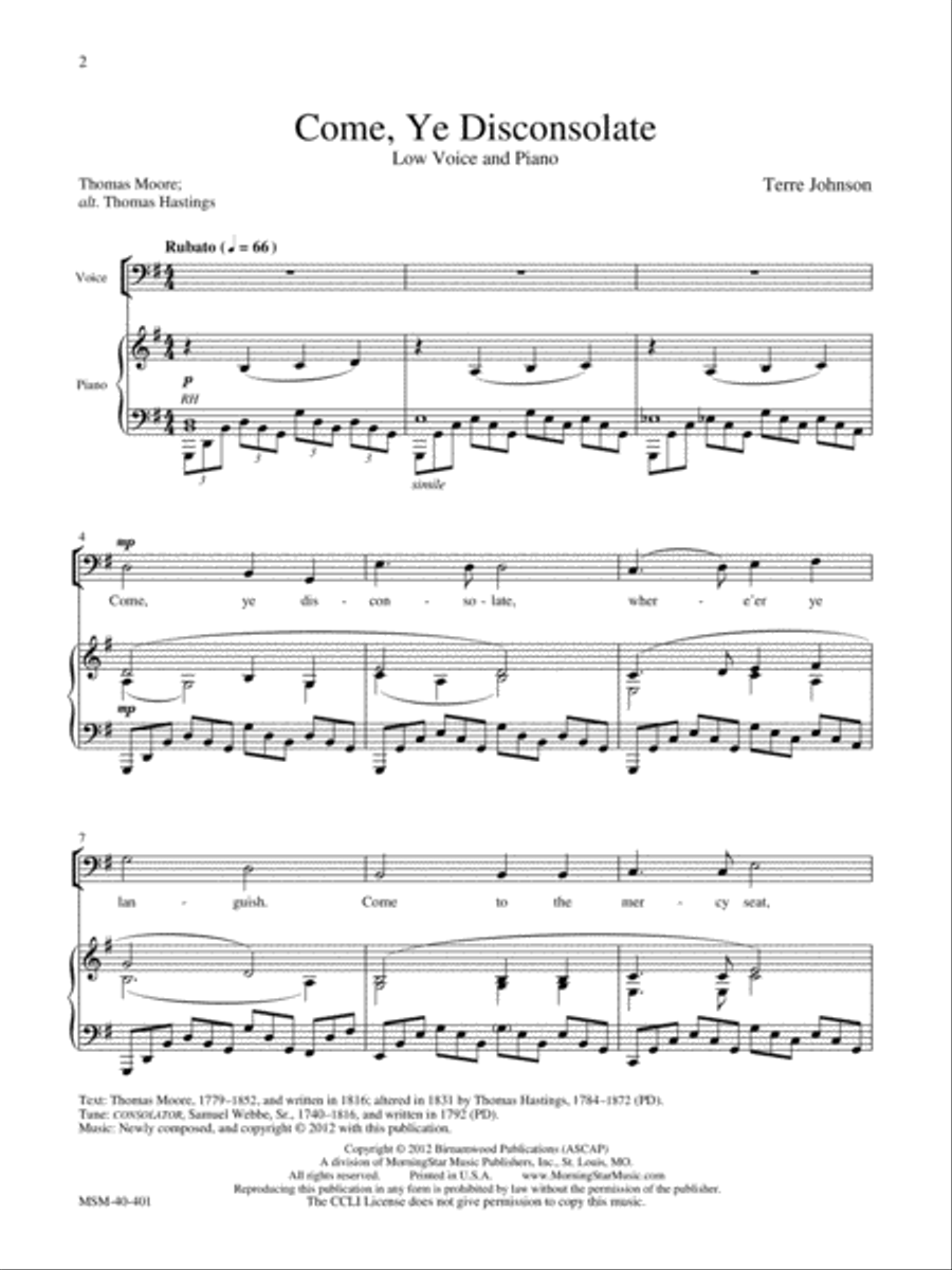 Three Hymns of Hope: Vocal Solos Low Voice scores gallery preview page 2