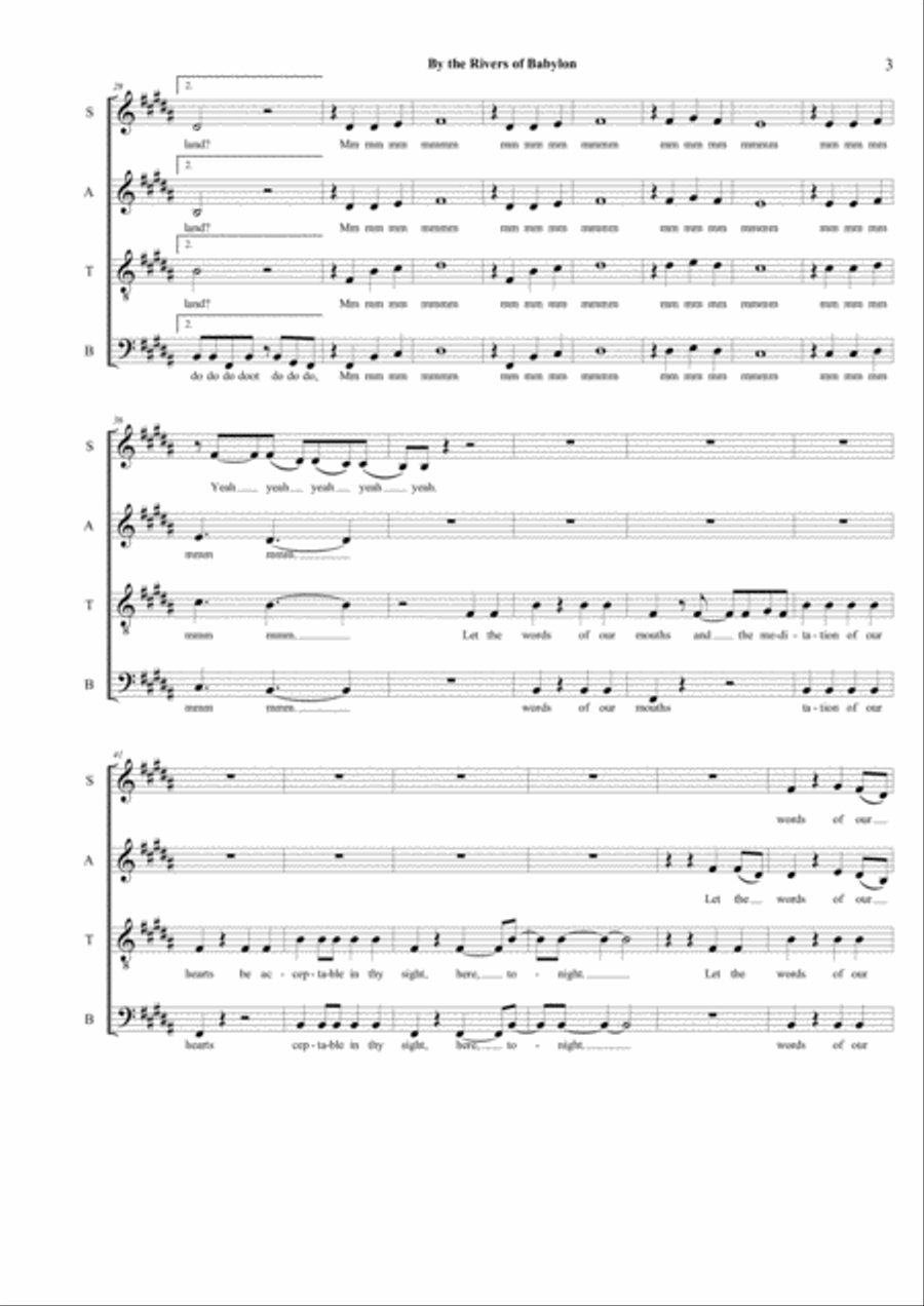 Rivers Of Babylon Rivers Of Babylon 4-Part scores gallery preview page 3