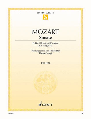 Book cover for Sonata D major, K. 311 [284 c]