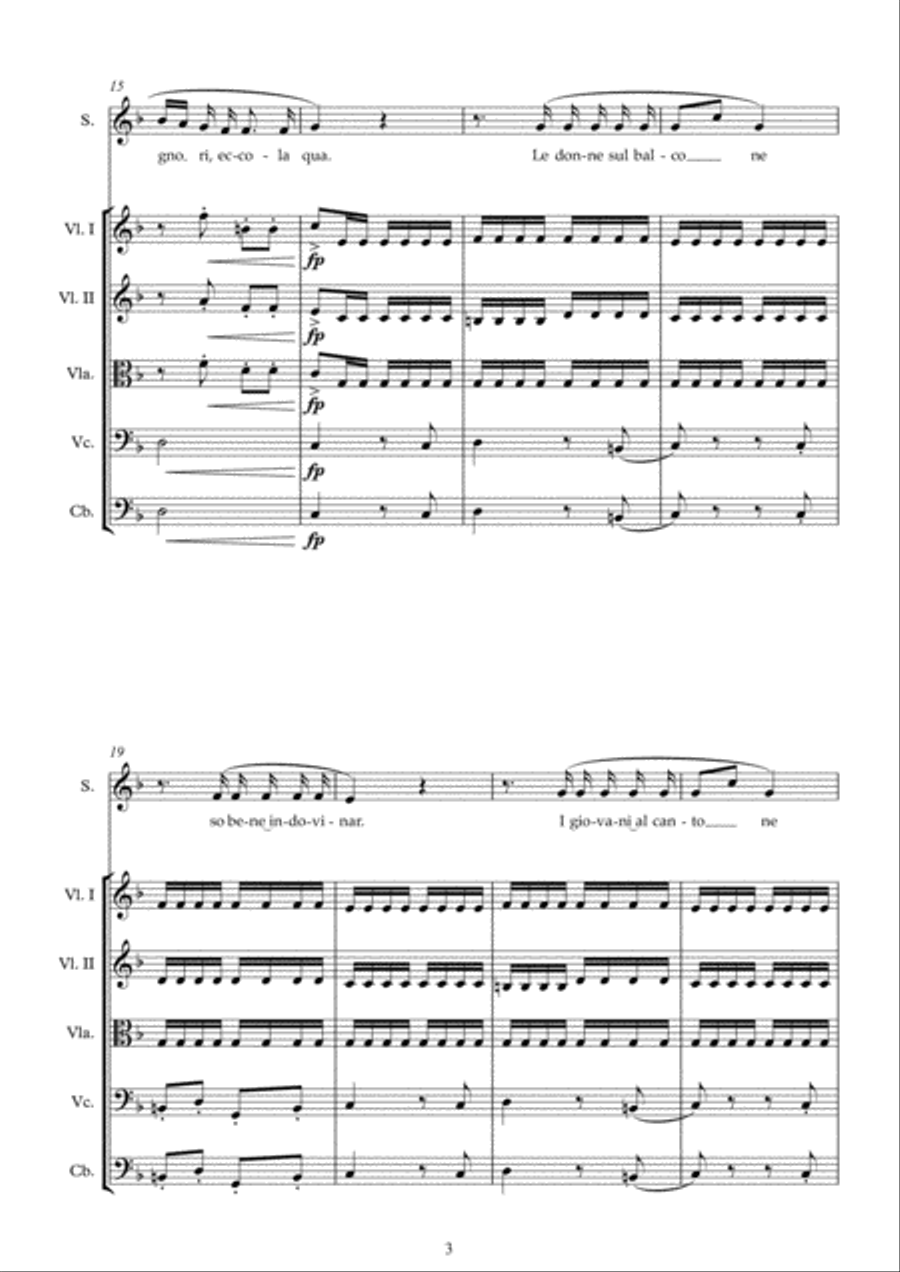 Chi vuol la zingarella Chamber Orchestra scores gallery preview page 3