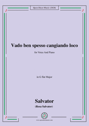 Rosa-Vado ben spesso cangiando loco,in G flat Major,for Voice and Piano