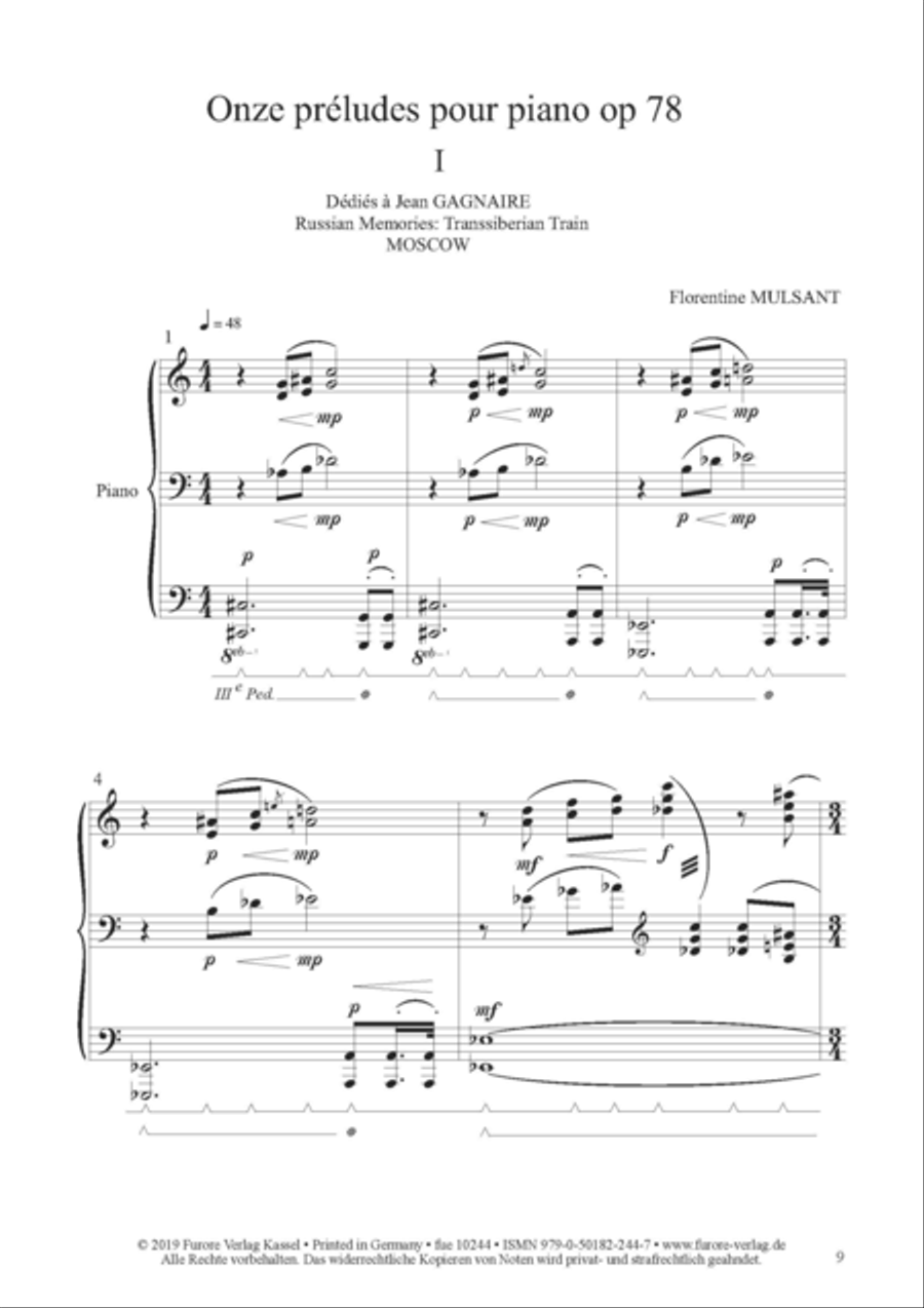 Onze preludes pour piano. Russian Memories: Transsiberian Train Piano Solo scores gallery preview page 2