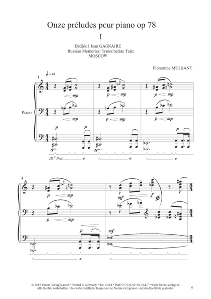 Onze preludes pour piano. Russian Memories: Transsiberian Train