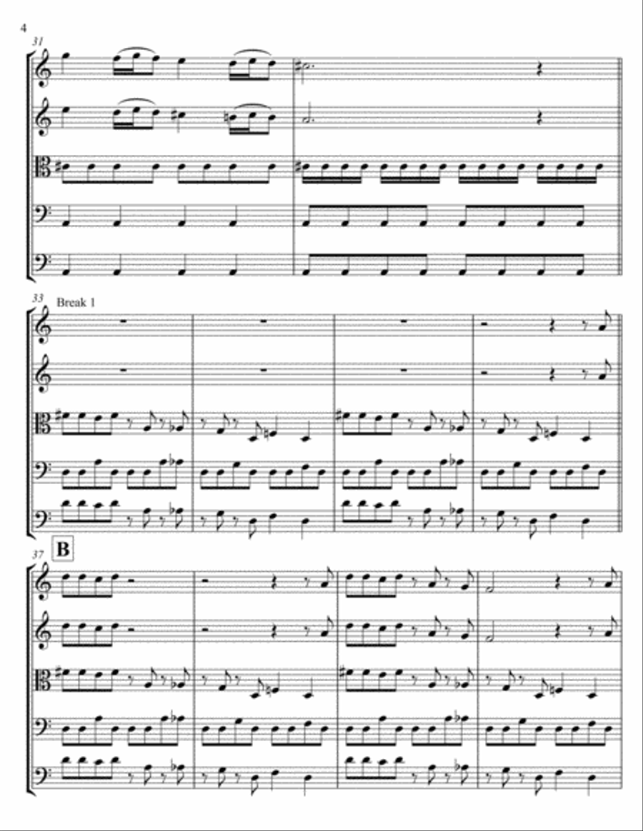 Sunshine Of Your Love String Quintet scores gallery preview page 4