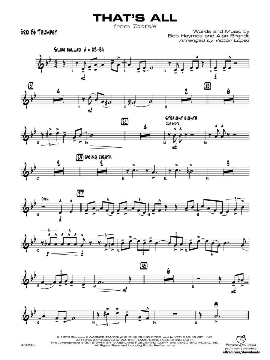 That's All: 3rd B-flat Trumpet