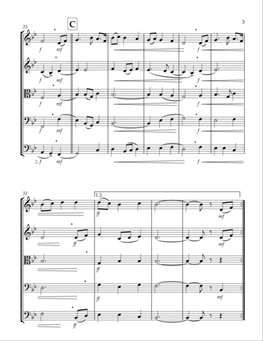 Thaxted (hymn tune based on excerpt from "Jupiter" from The Planets) (Bb) (String Quintet - 2 Violin image number null