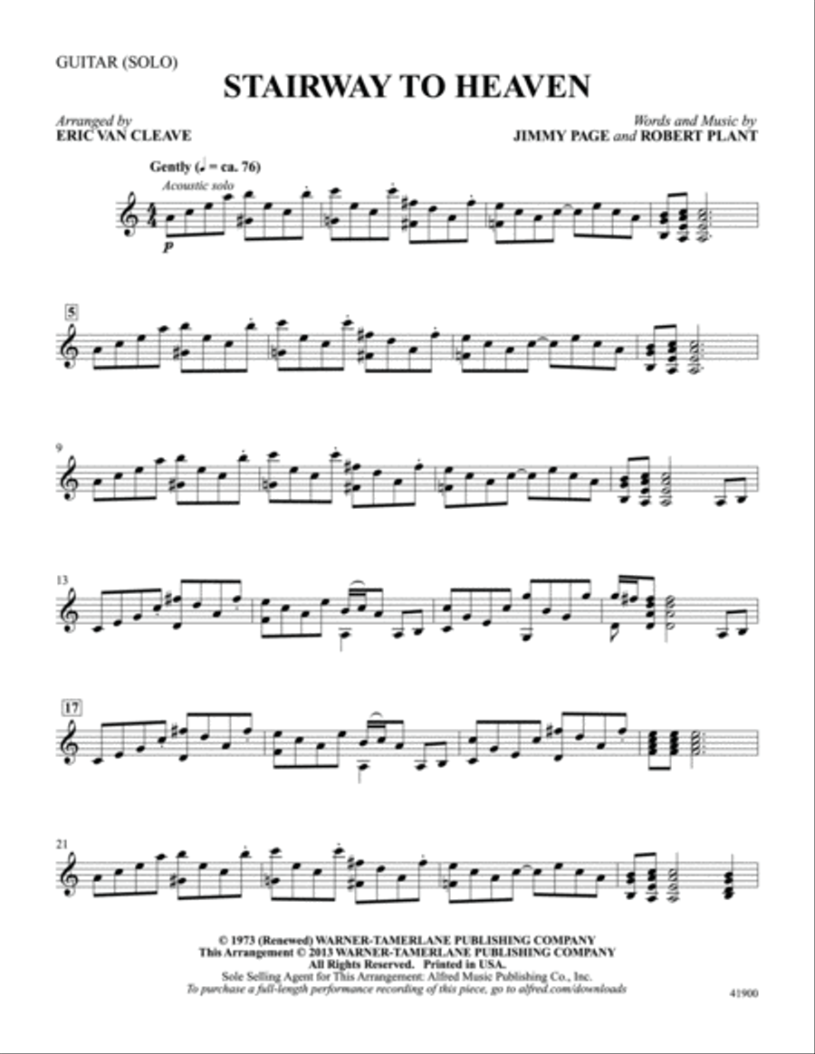 Stairway to Heaven: Solo Guitar Guitar Solo scores gallery preview page 1