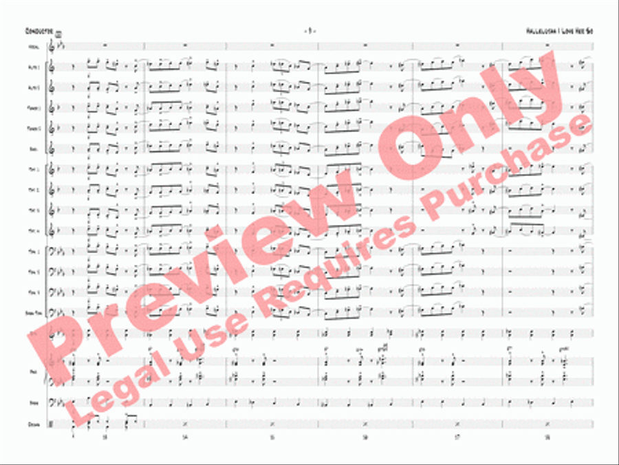 Hallelujah I Love Her So Jazz Ensemble scores gallery preview page 12