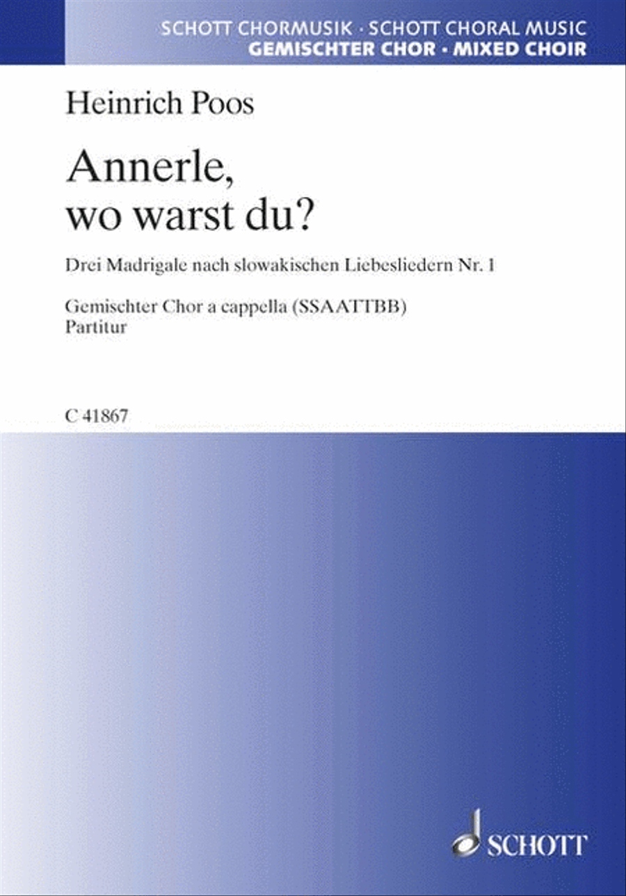 Annerle Wo Warst Du SSAATTBB scores gallery preview page 1