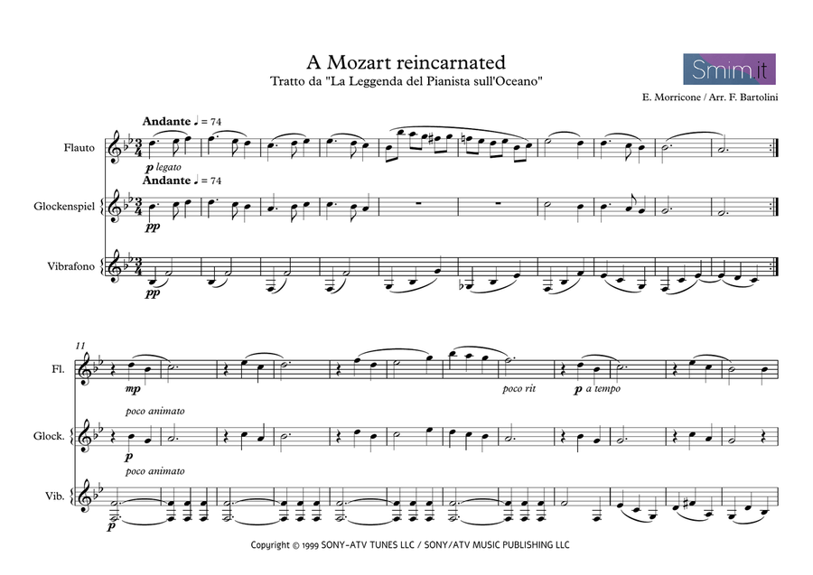 La Leggenda Del Pianista Sull'oceano Small Ensemble scores gallery preview page 1