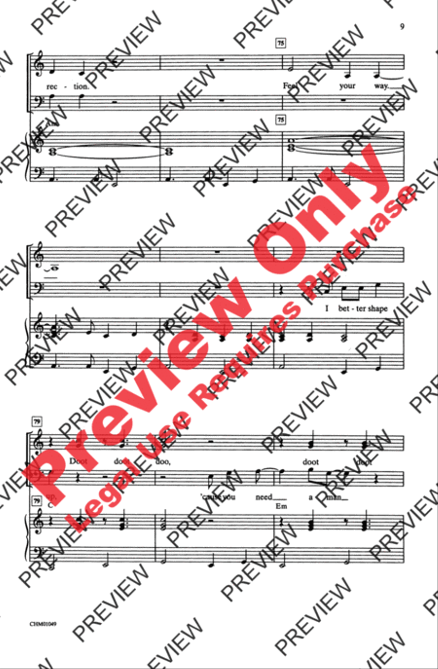 You're the One That I Want 4-Part scores gallery preview page 9