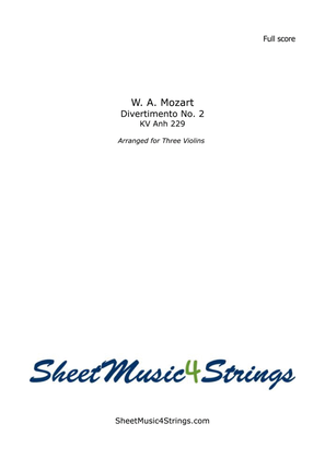 Book cover for Mozart, W.A. - Divertimento No. 2, K. 229 (3 Violins)