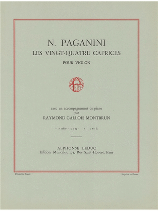 Book cover for 24 Caprices Op.1, Vol.2 (violin & Piano)