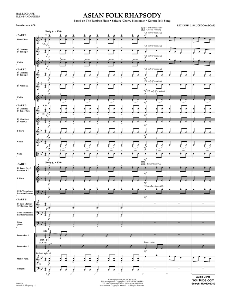 Asian Folk Rhapsody - Conductor Score (Full Score) Concert Band scores gallery preview page 2