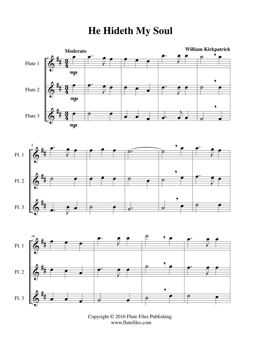 He Hideth My Soul - Flute Trio Flute Trio scores gallery preview page 3