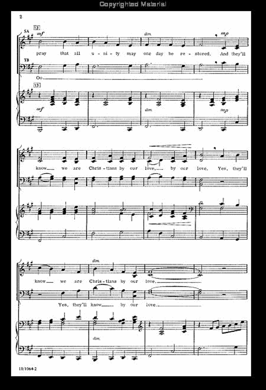 They'll Know We Are Christians by Our Love 4-Part scores gallery preview page 3