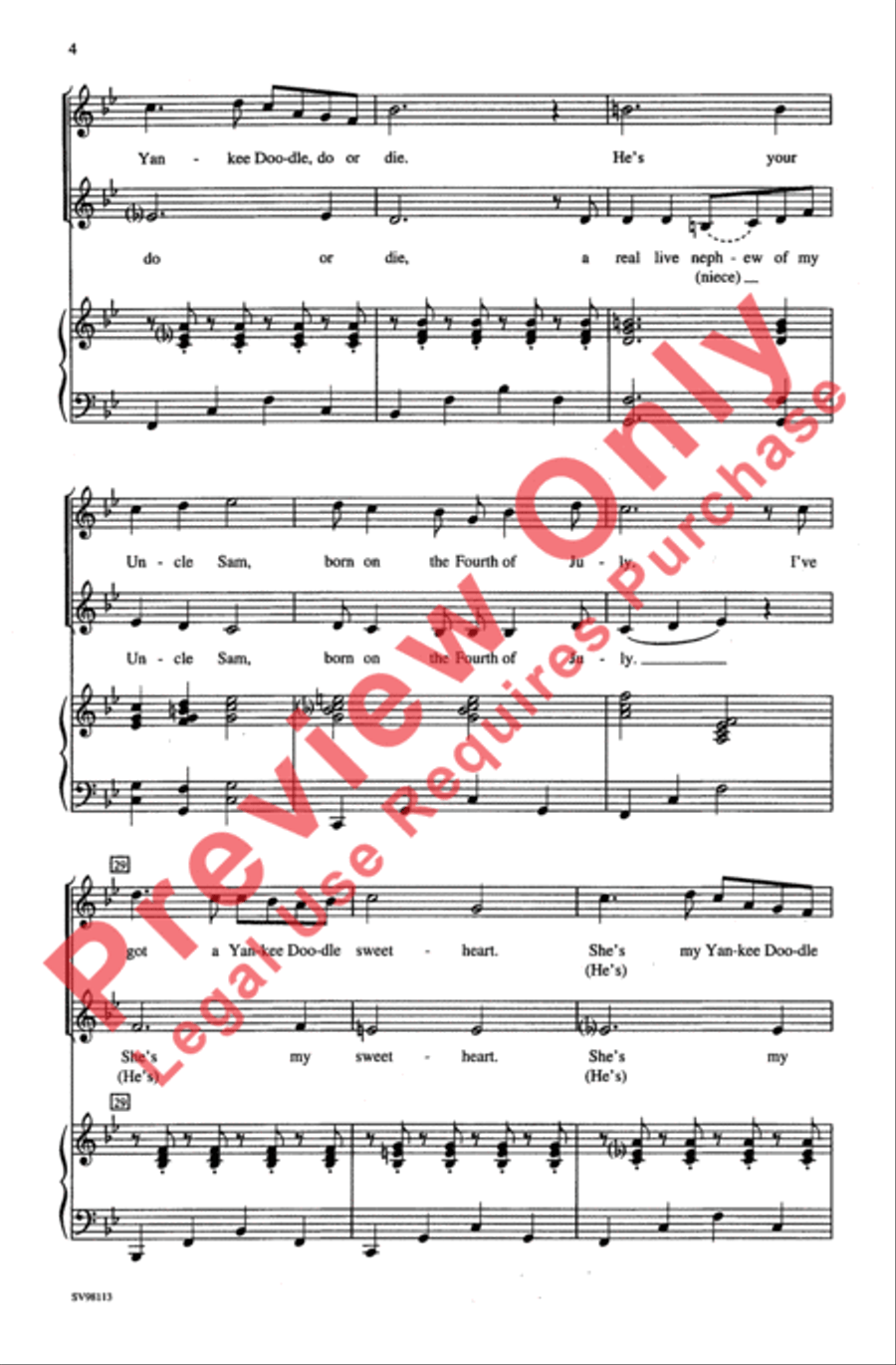 (I'm a) Yankee Doodle Dandy 2-Part scores gallery preview page 4