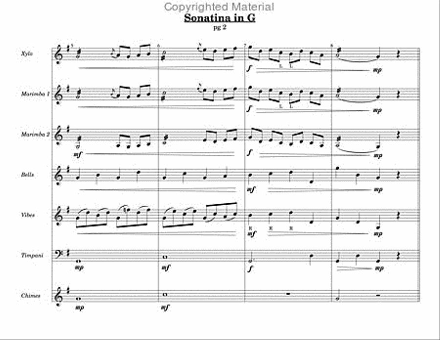 Sonatina in G Sonatina in G Percussion Ensemble scores gallery preview page 3