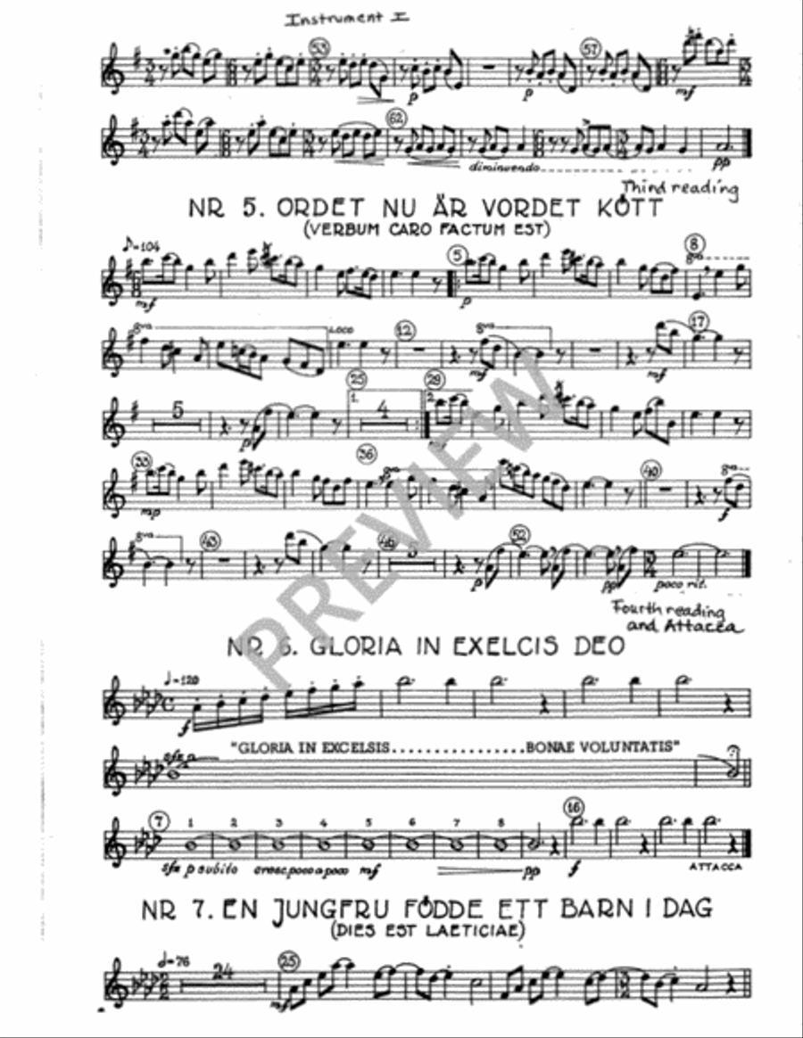 Gaudete (Instrumental Parts) Bassoon scores gallery preview page 4