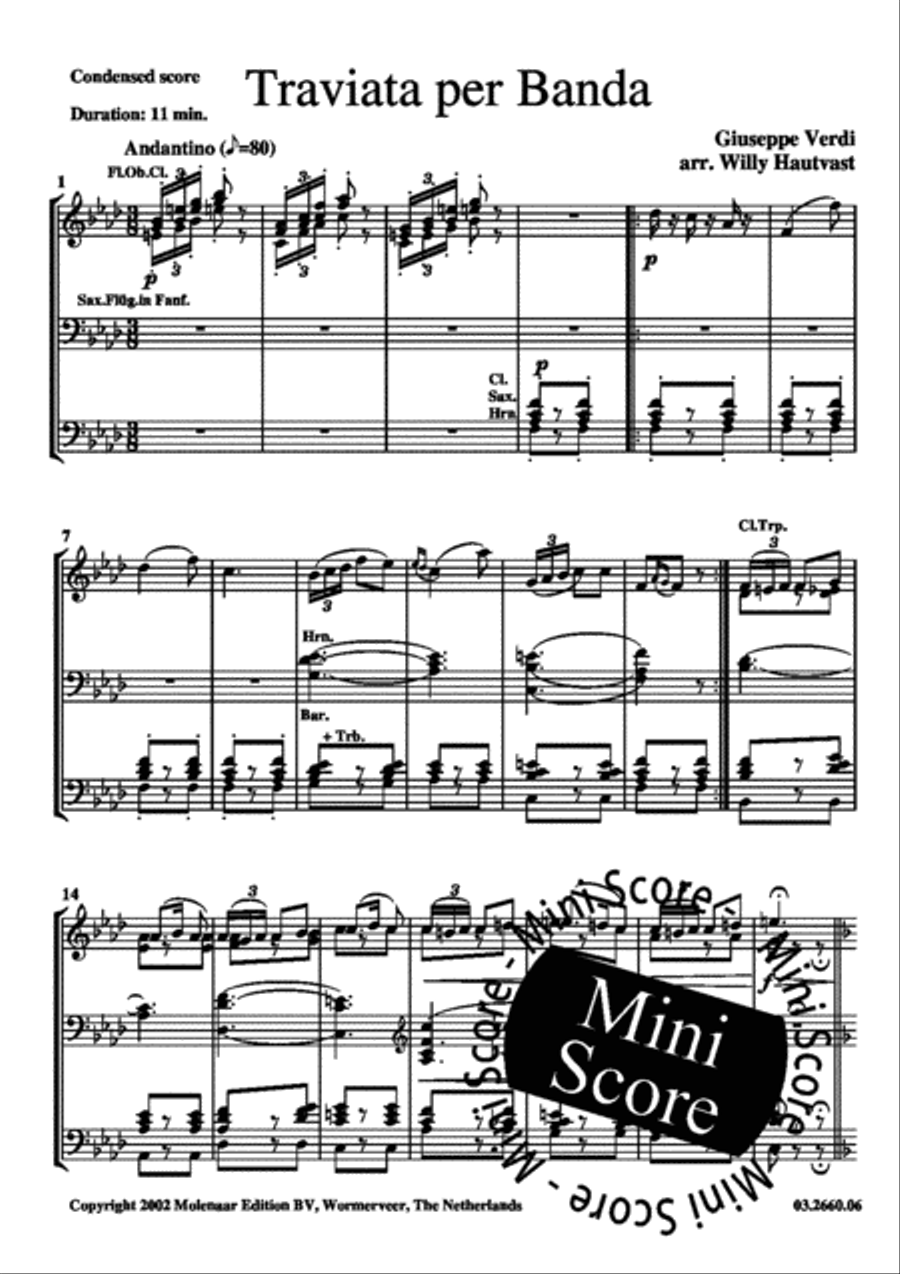 Traviata Per Banda Fanfare Band scores gallery preview page 35