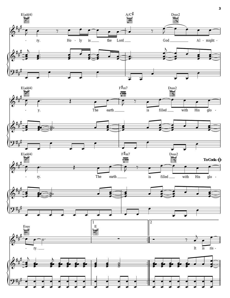 Holy Is The Lord Guitar scores gallery preview page 3