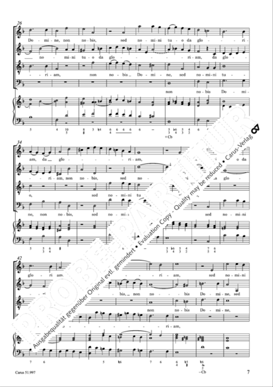 Non nobis Domine 4-Part scores gallery preview page 8