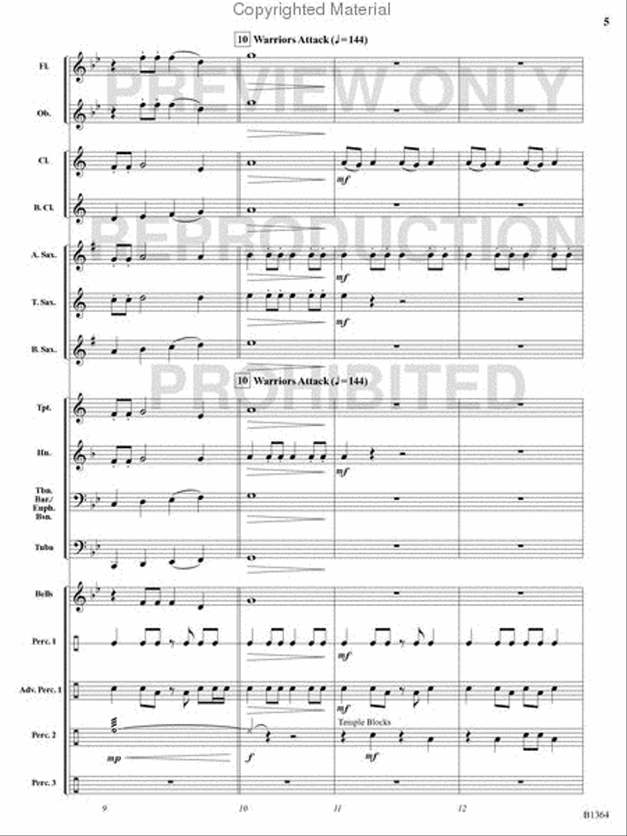 Battle of the Samurai Concert Band scores gallery preview page 4