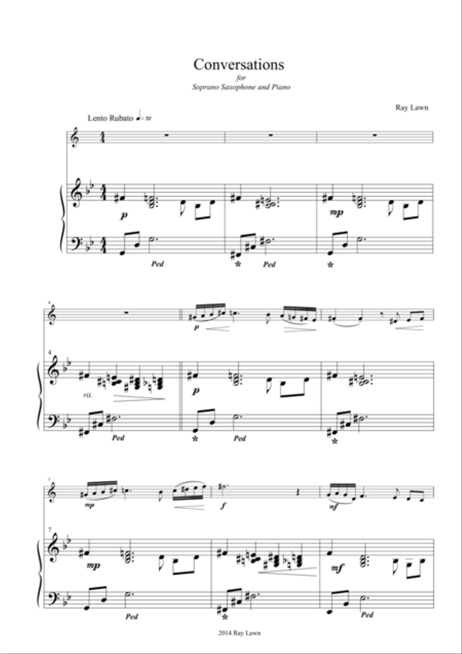 Conversations Saxophone Solo scores gallery preview page 1