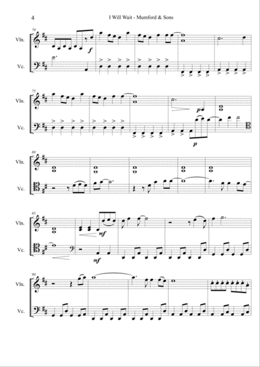 I Will Wait Set of Parts scores gallery preview page 4
